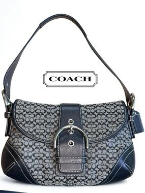 VTG Y2K Coach Soho Leather Shoulder Bag Hobo Classic Crescent 90s #6818